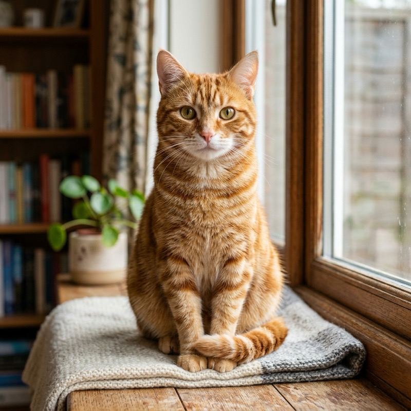 Orange ginger tabby cat